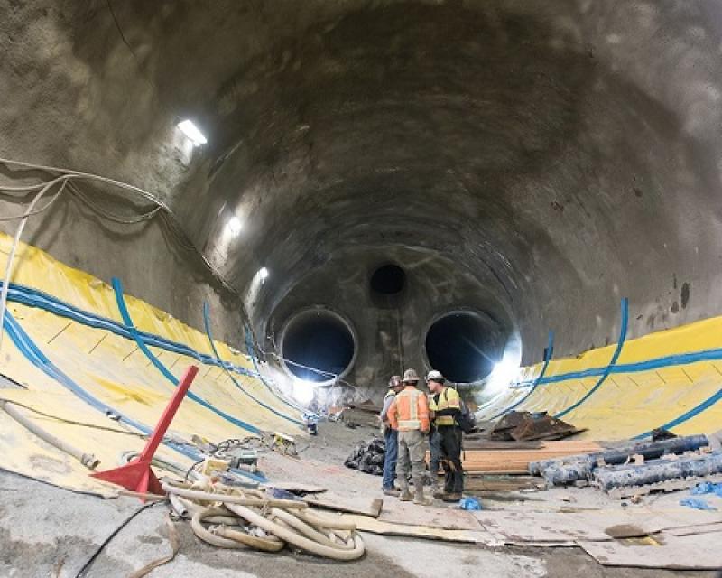 Men working on the Central Subway Project.