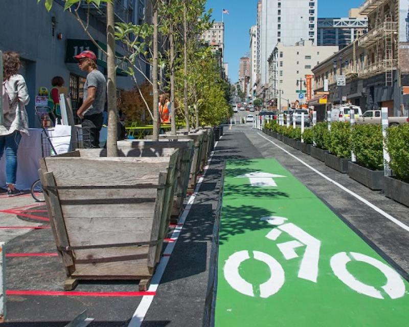 Taylor Street Quick Build bike lane