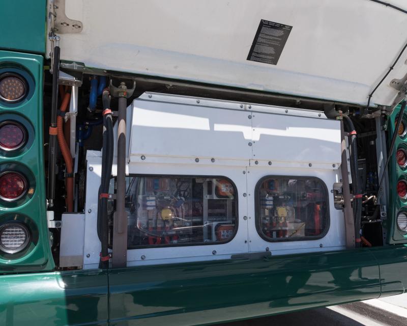 Test run of the prototype, a 40' battery-electric bus. (SFMTA Photo, June 2018)​​​