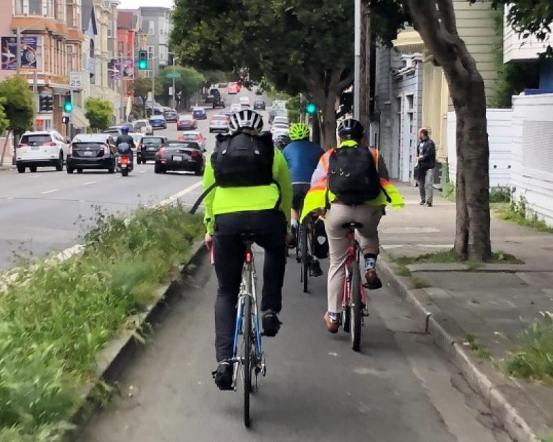 Bikes in the Page Street bike lane