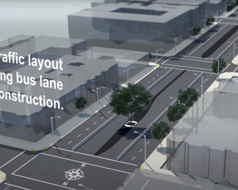 New traffic layout on Van Ness during Bus Rapid Transit Construction
