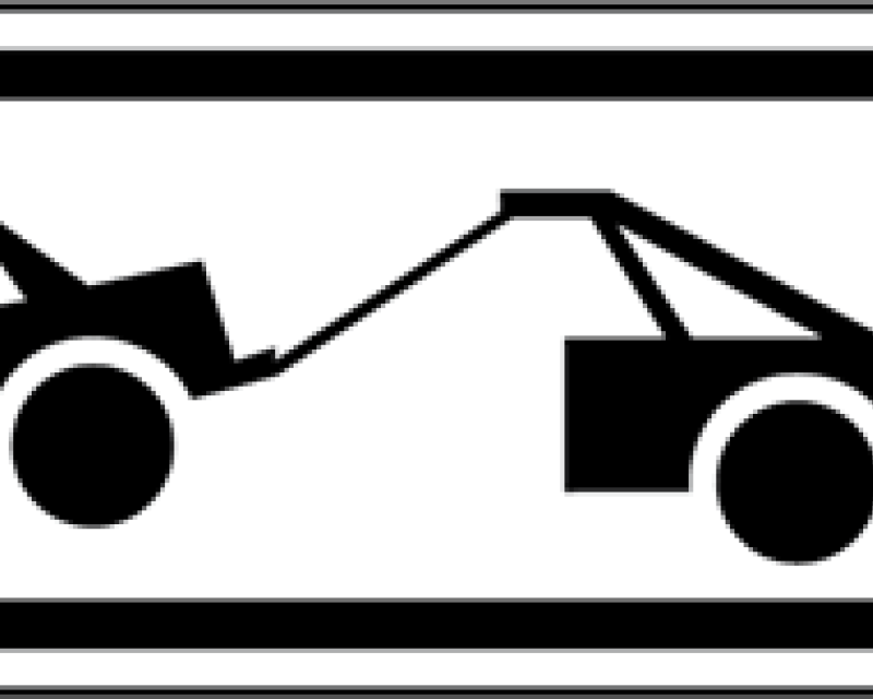 Icon showing tow truck towing car