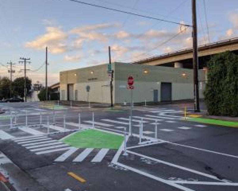 New bikeways at the intersection of Indiana and 25th
