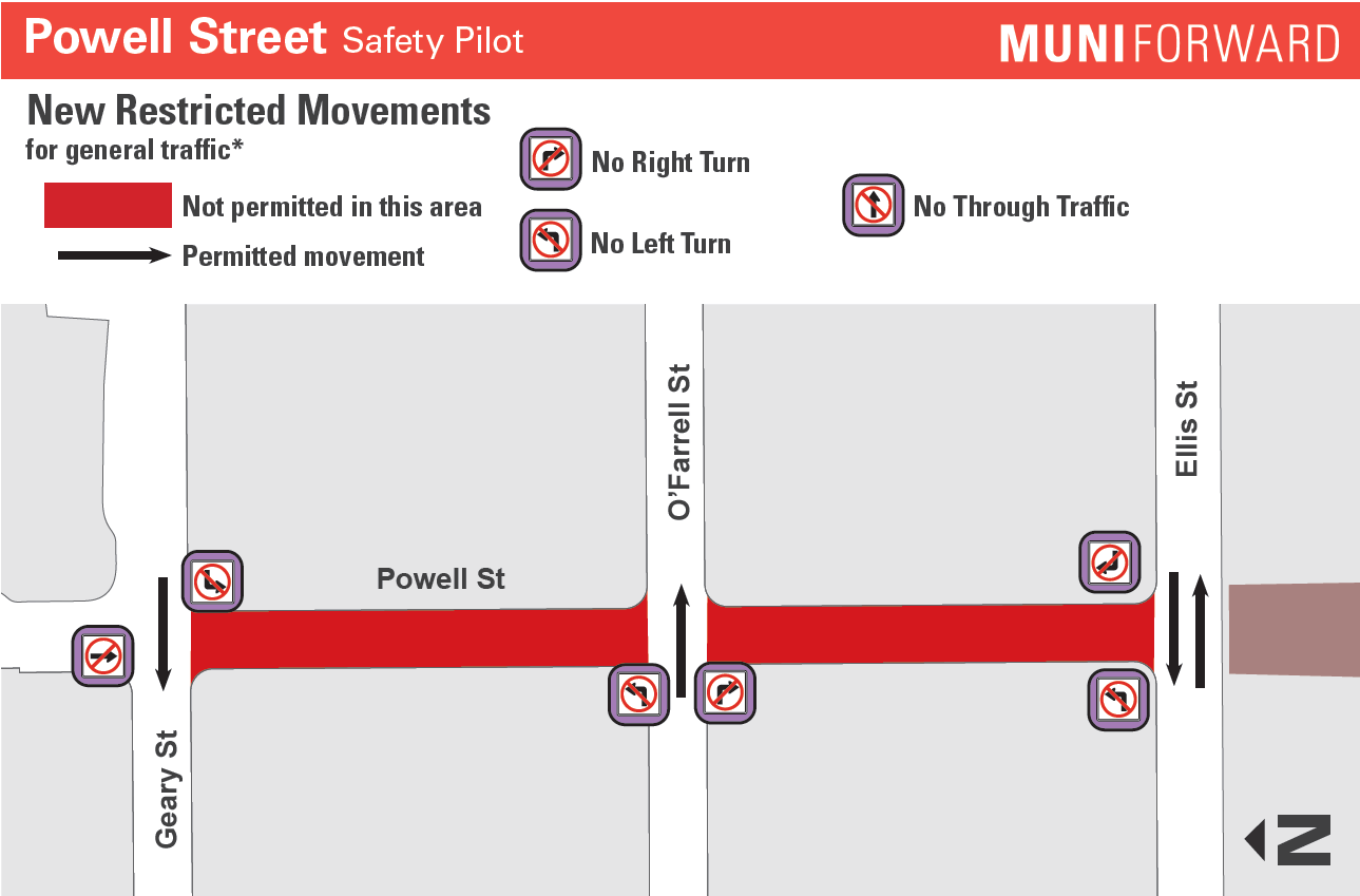 Powell St turn restrictions
