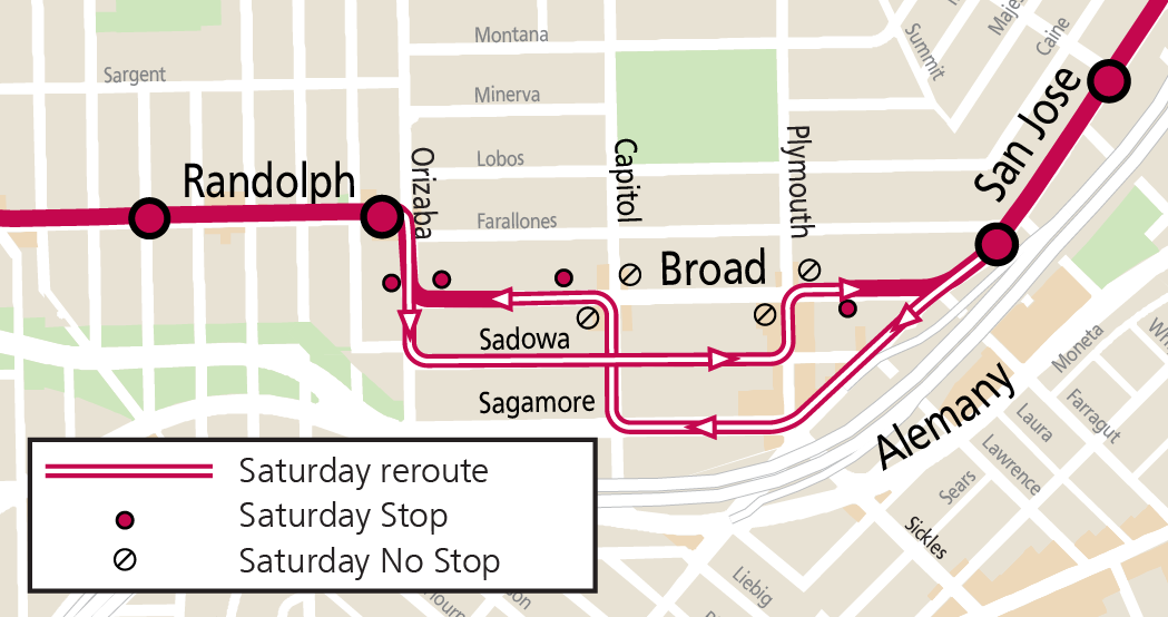 M Saturday Reroute Map