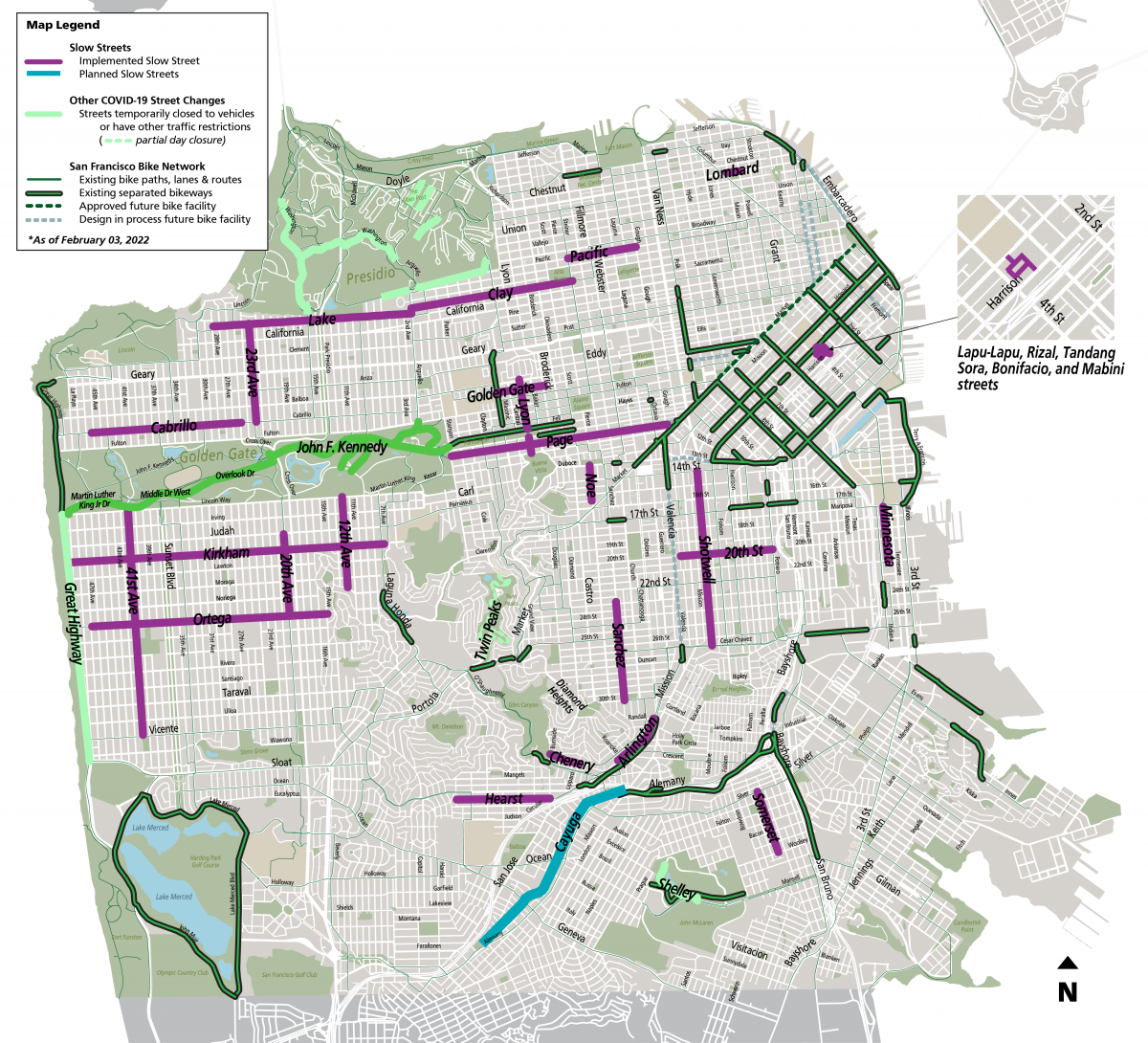 Sf Bike Lane Map Slow Streets Program | Sfmta