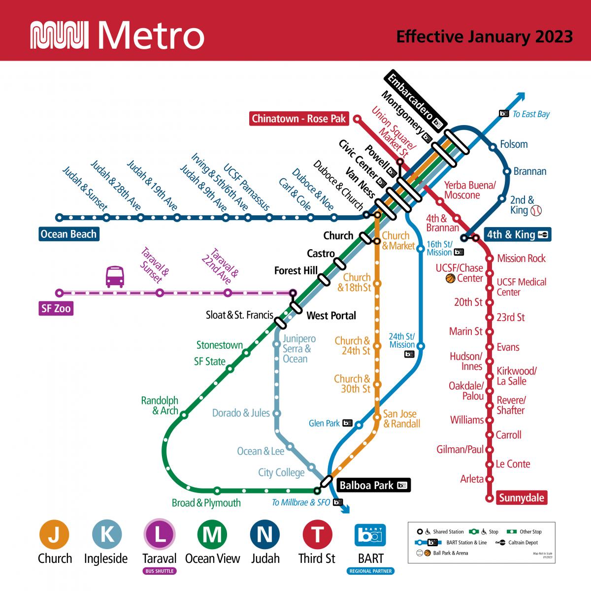 2022.11 Muni Metro Map 