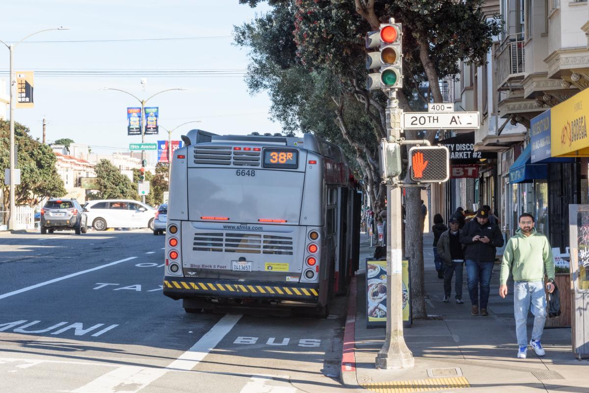 Relocated Bus Zone on Geary Boulevard