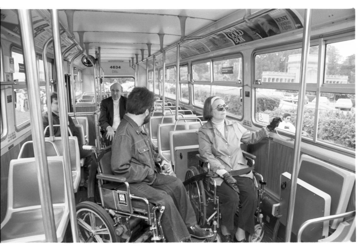 Testing Wheelchair Access for the Mayor's Council on Disability Concerns on Muni Flyer Bus