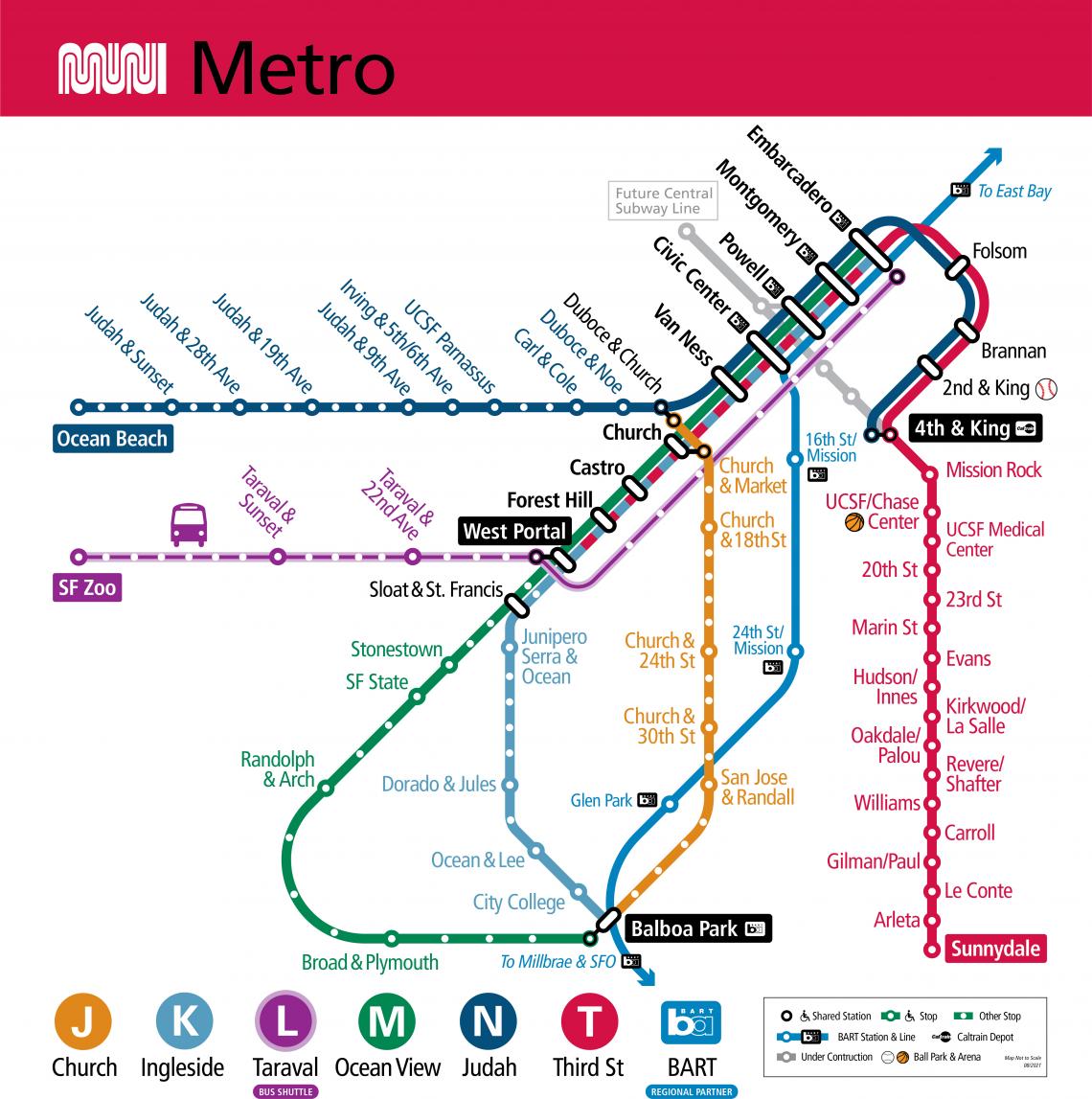 COVID19 Muni Metro Map SFMTA