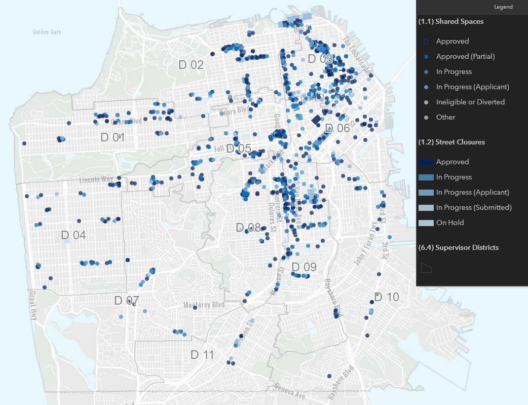 New Interactive “Shared Spaces” Map and Dashboard Launched SFMTA