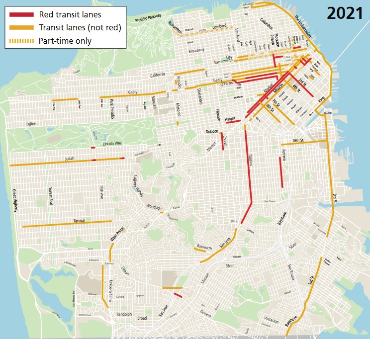 Animated Map Shows Record Expansion Of Transit Lanes Sfmta